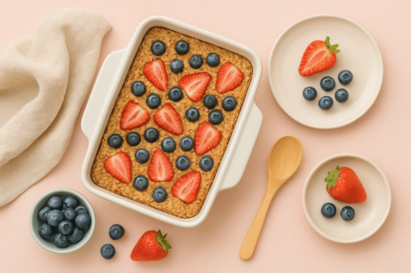 Read more about the article 🥣 Pomysł na zdrowe śniadanie – owsianka z piekarnika