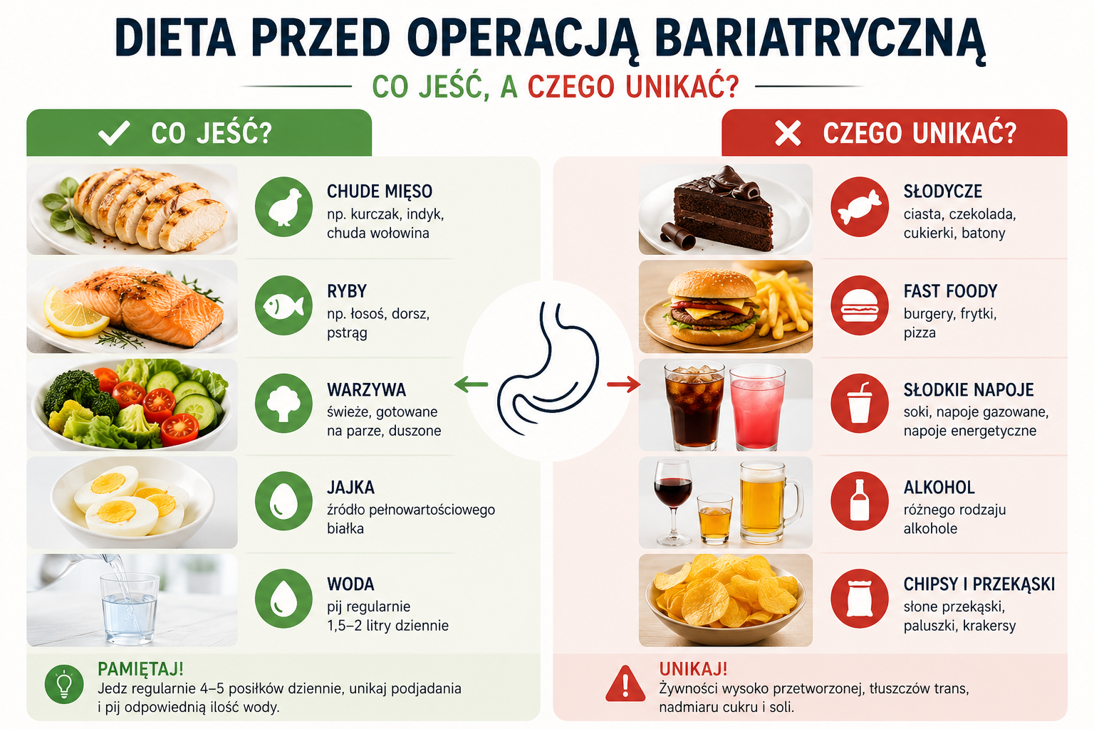 Read more about the article Dieta przed operacją bariatryczną – co jeść, a czego unikać?