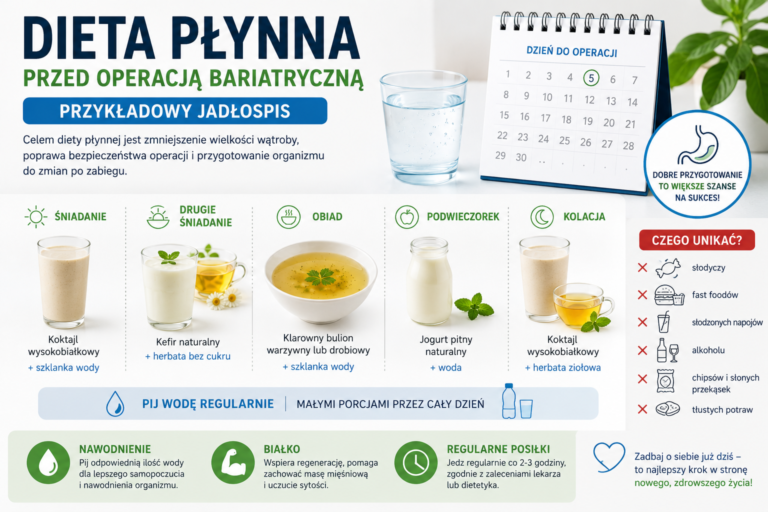 Read more about the article Dieta płynna przed operacją bariatryczną – przykładowy jadłospis